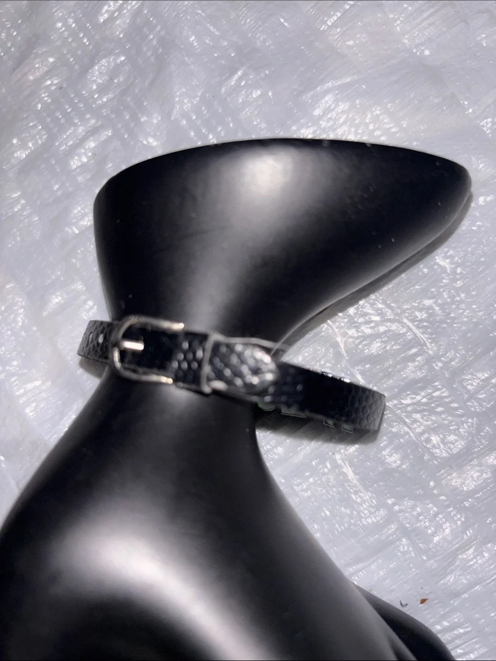 Black Rhinestone Accent Bracelet with Clear Stones